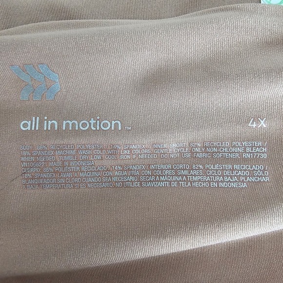 All in Motion Brown Bikini Skirt Bottom Womens Size 4X Swimsuit Bottom Stretch - Picture 7 of 9